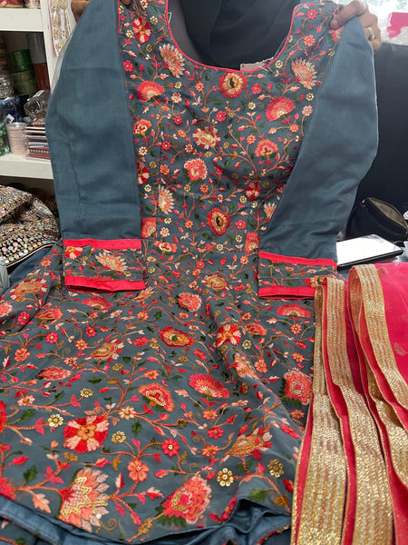 Beautiful designer fully embroidery dhoti salwar suit