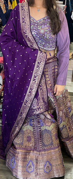 Beautiful designer heavily embroidery silk lengha choli