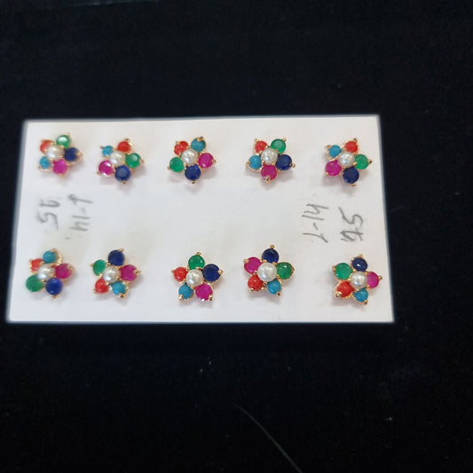 Beautiful designer American diamond studs multicoloured