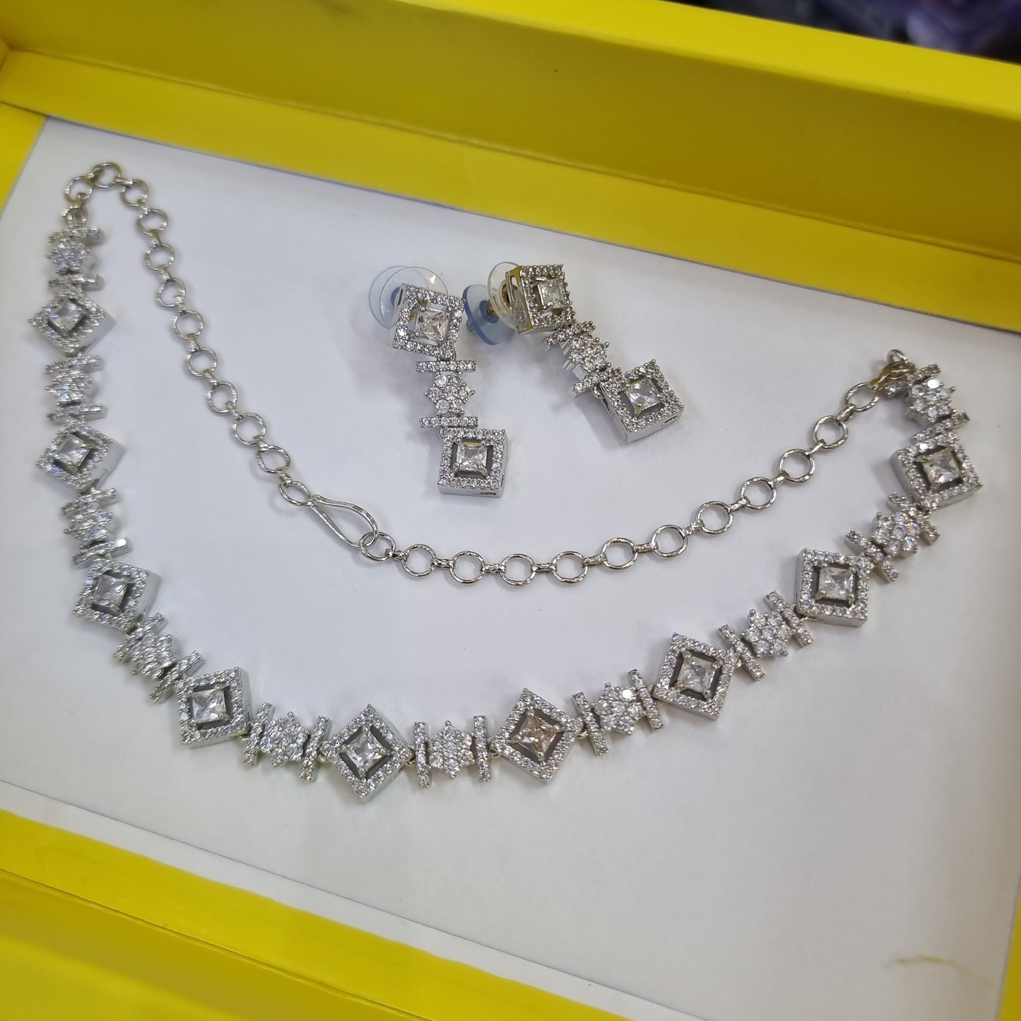 Beautiful designer American diamond necklace set