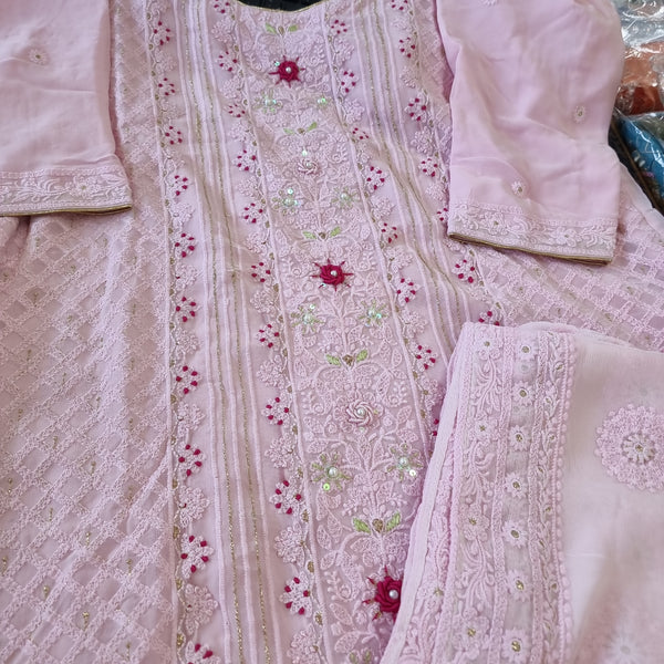 Beautiful designer lucknowi embroidery patiala suit