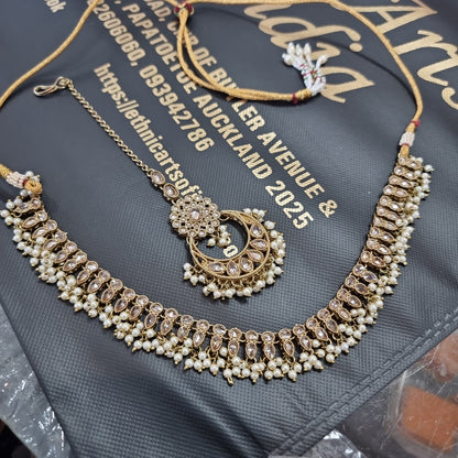 Beautiful designer polki necklace set