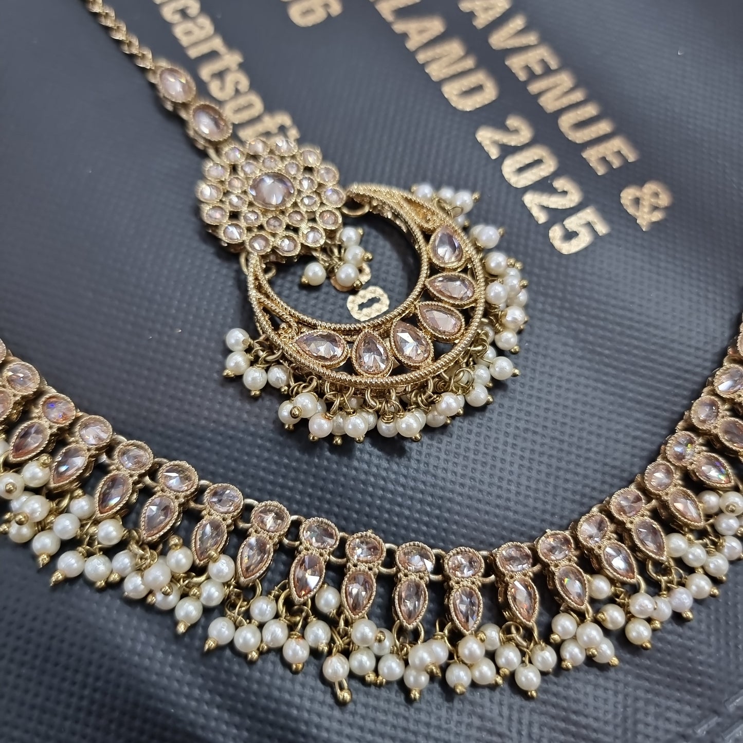 Beautiful designer polki necklace set