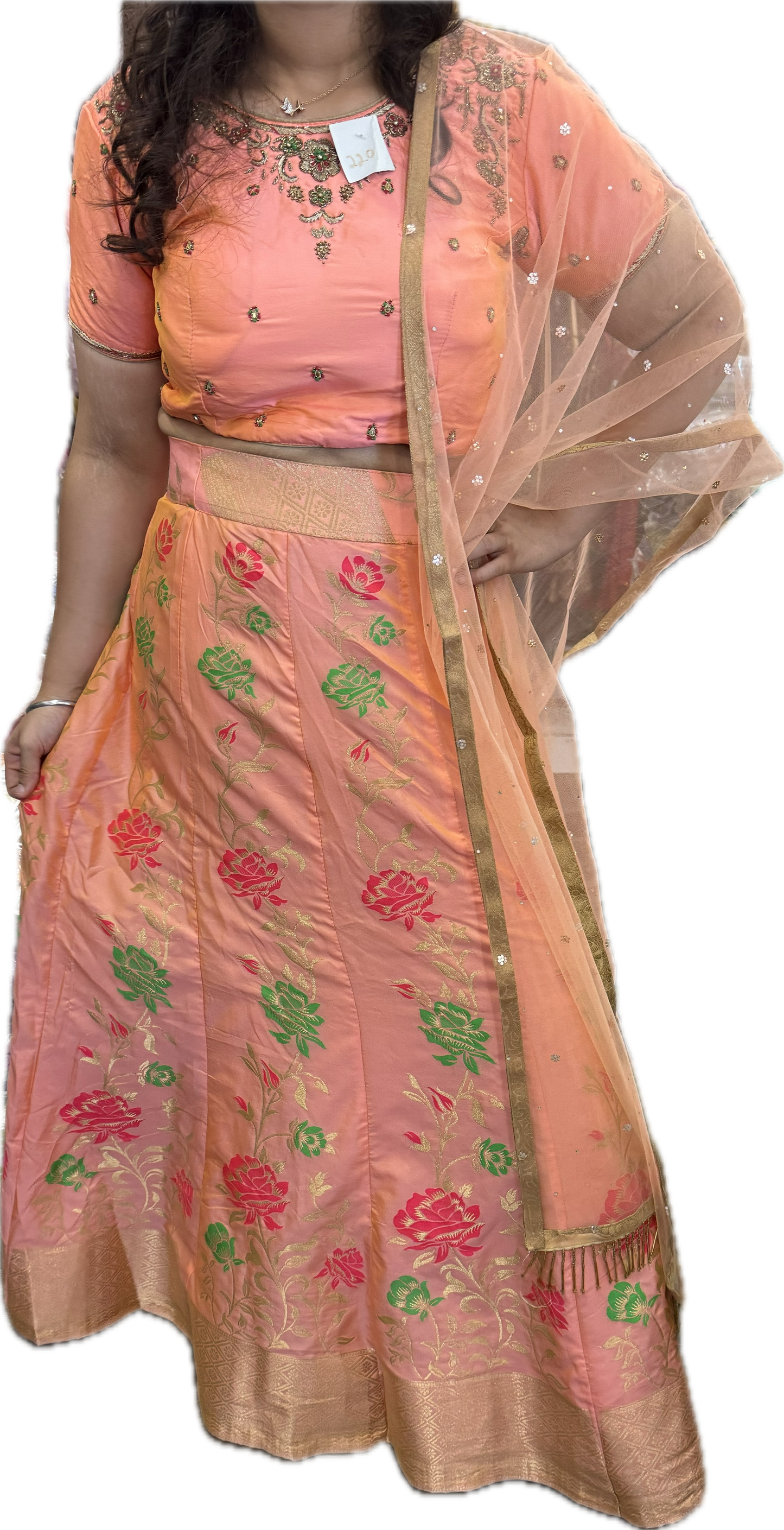 Beautiful designer pure brocade lengha choli