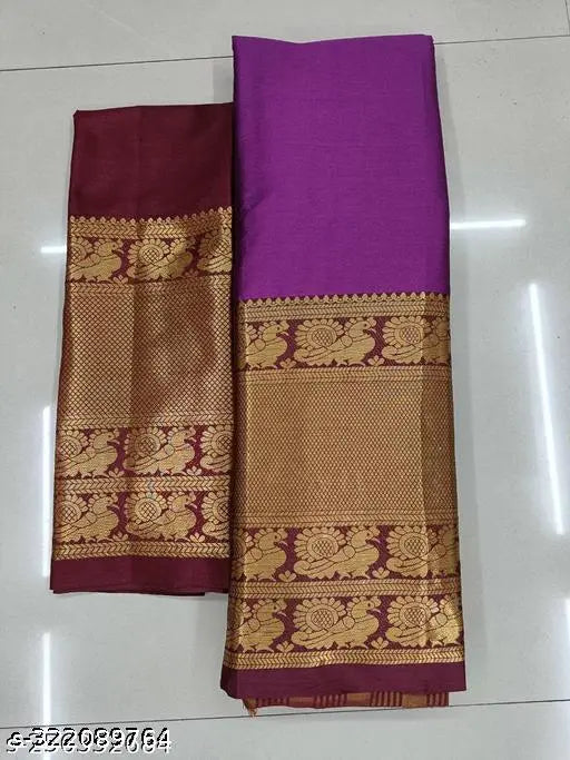 Beautiful designer Pure cottonSilk saree with Blouse piece