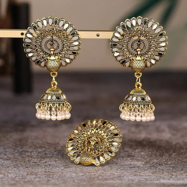 Beautiful designer earrings with ring combo