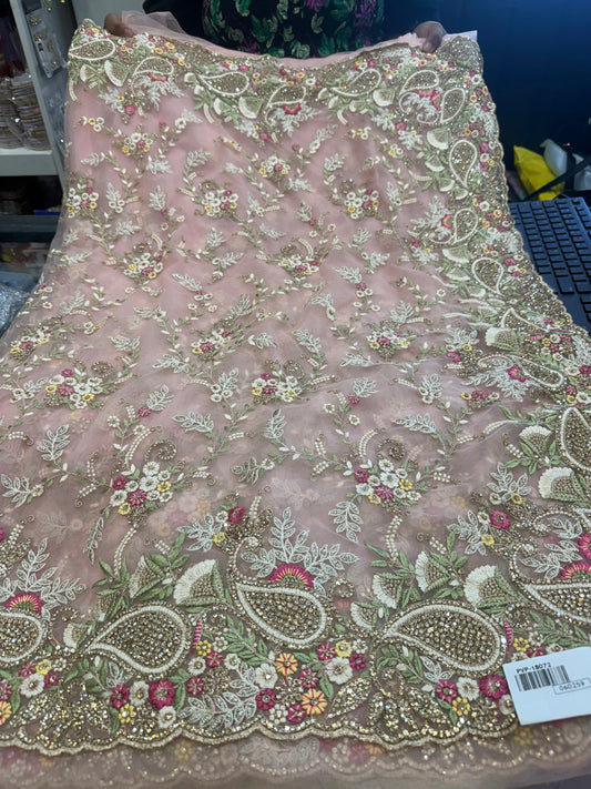 Beautiful designer fully embroidery net saree