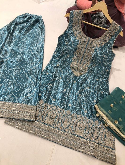 Beautiful designer plazo suit