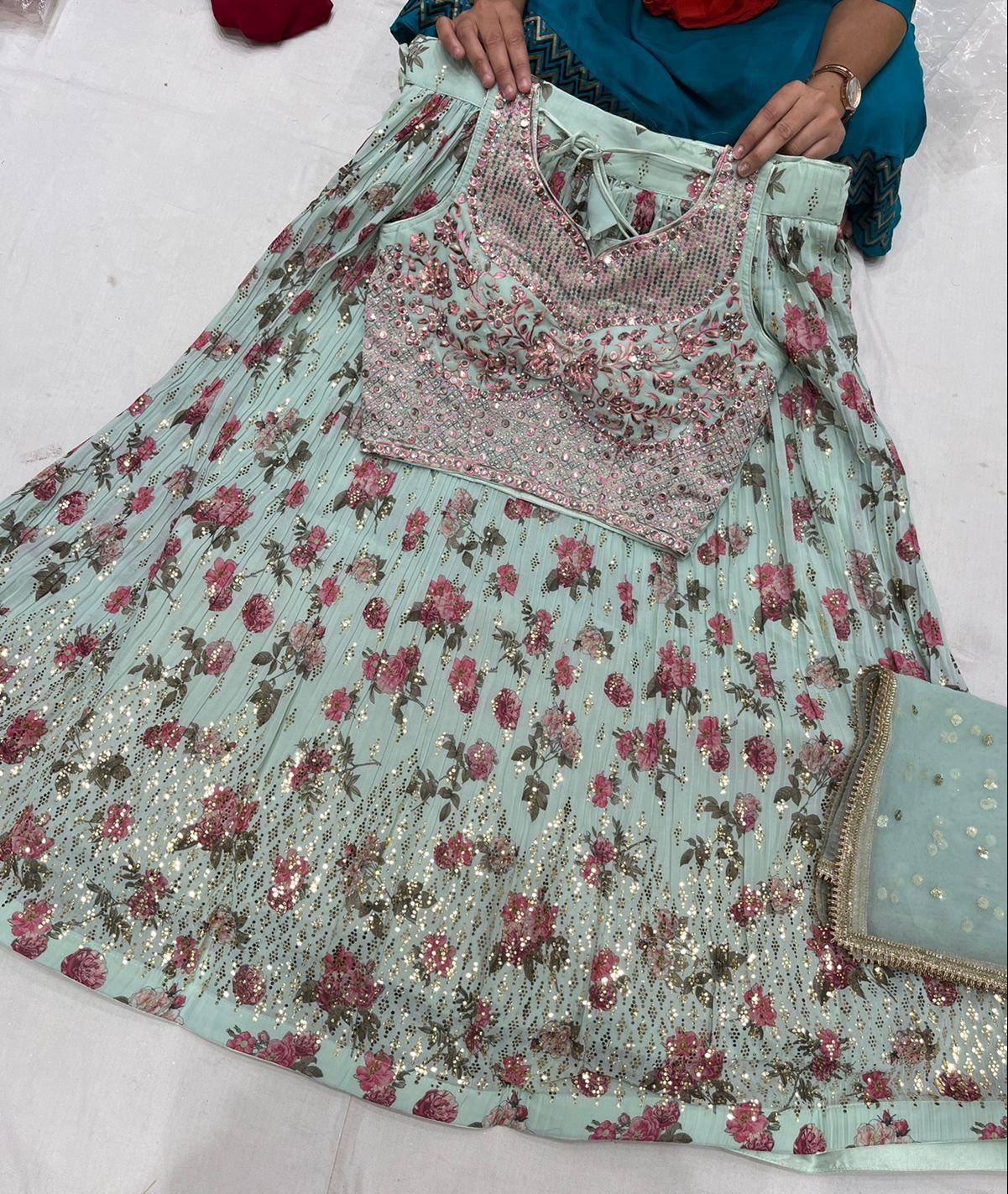 Beautiful designer floral lengha choli