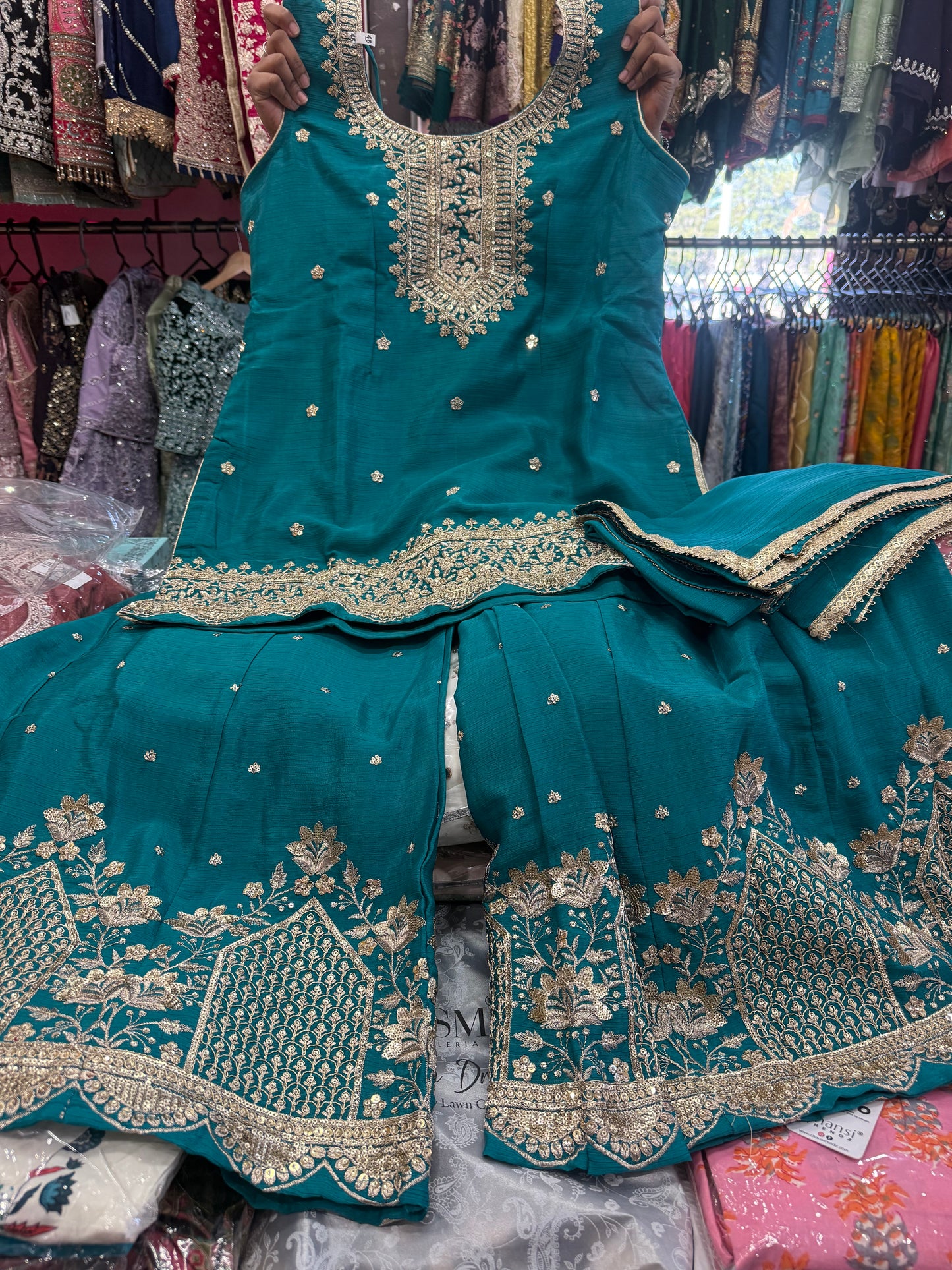 Beautiful designer plazo suit