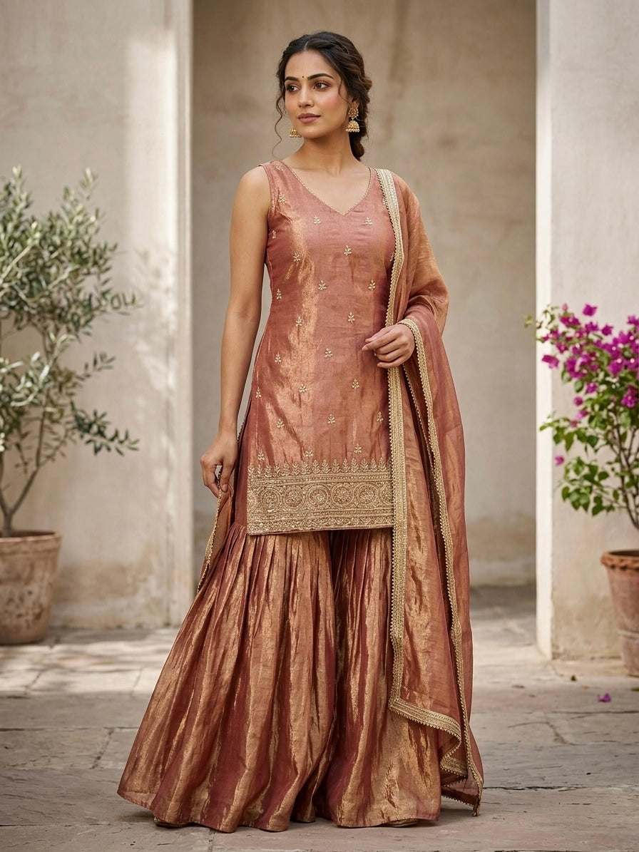 Beautiful designer plazo suit