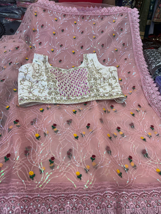 Beautiful designer saree blouse combo