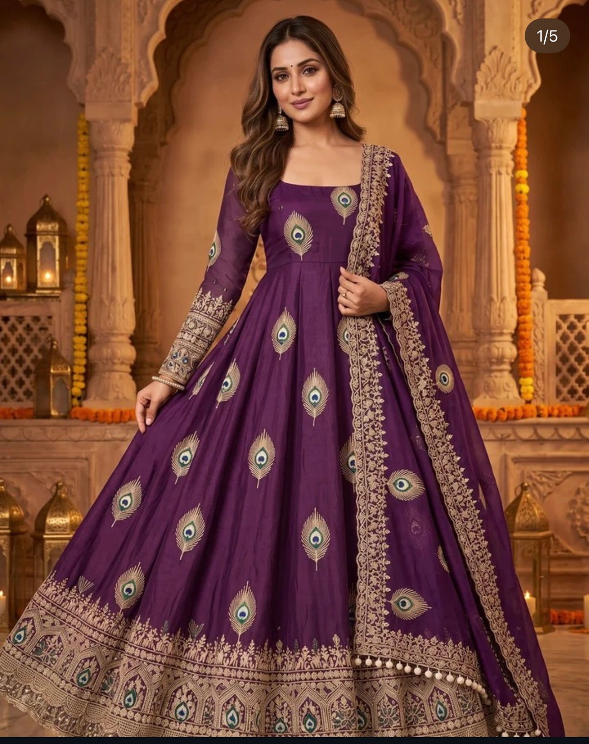 Beautiful designer TRENDING GOWN FENDY SILK WITH FULLY FLAIR