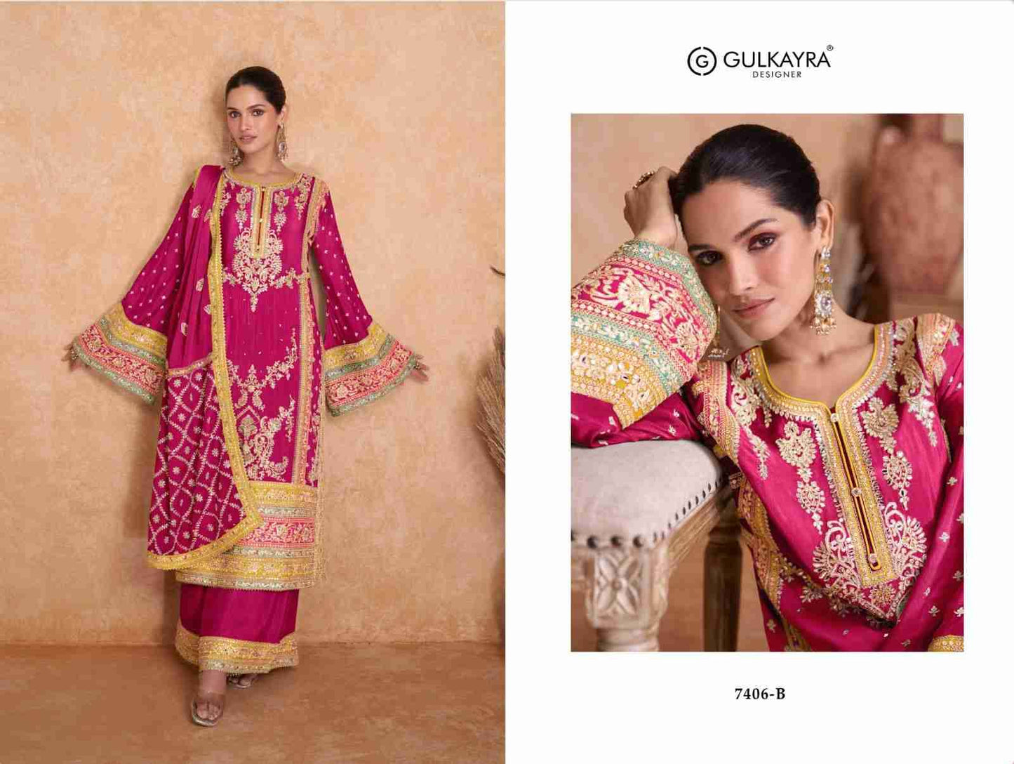 Beautiful designer Pakistani plazo suit