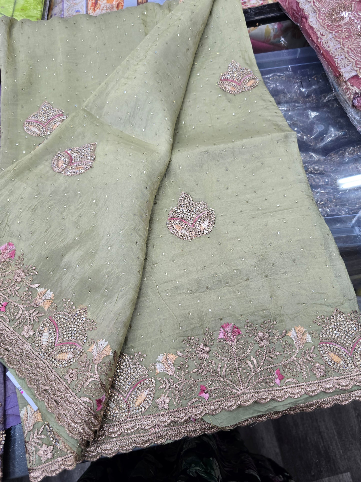 Beautiful designer fully embroidery saree.
