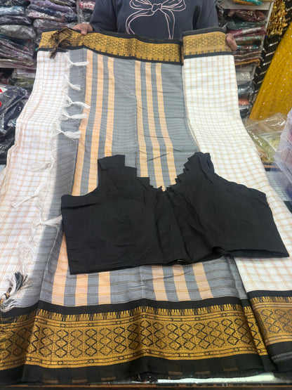 Beautiful designer saree with readymade blouse