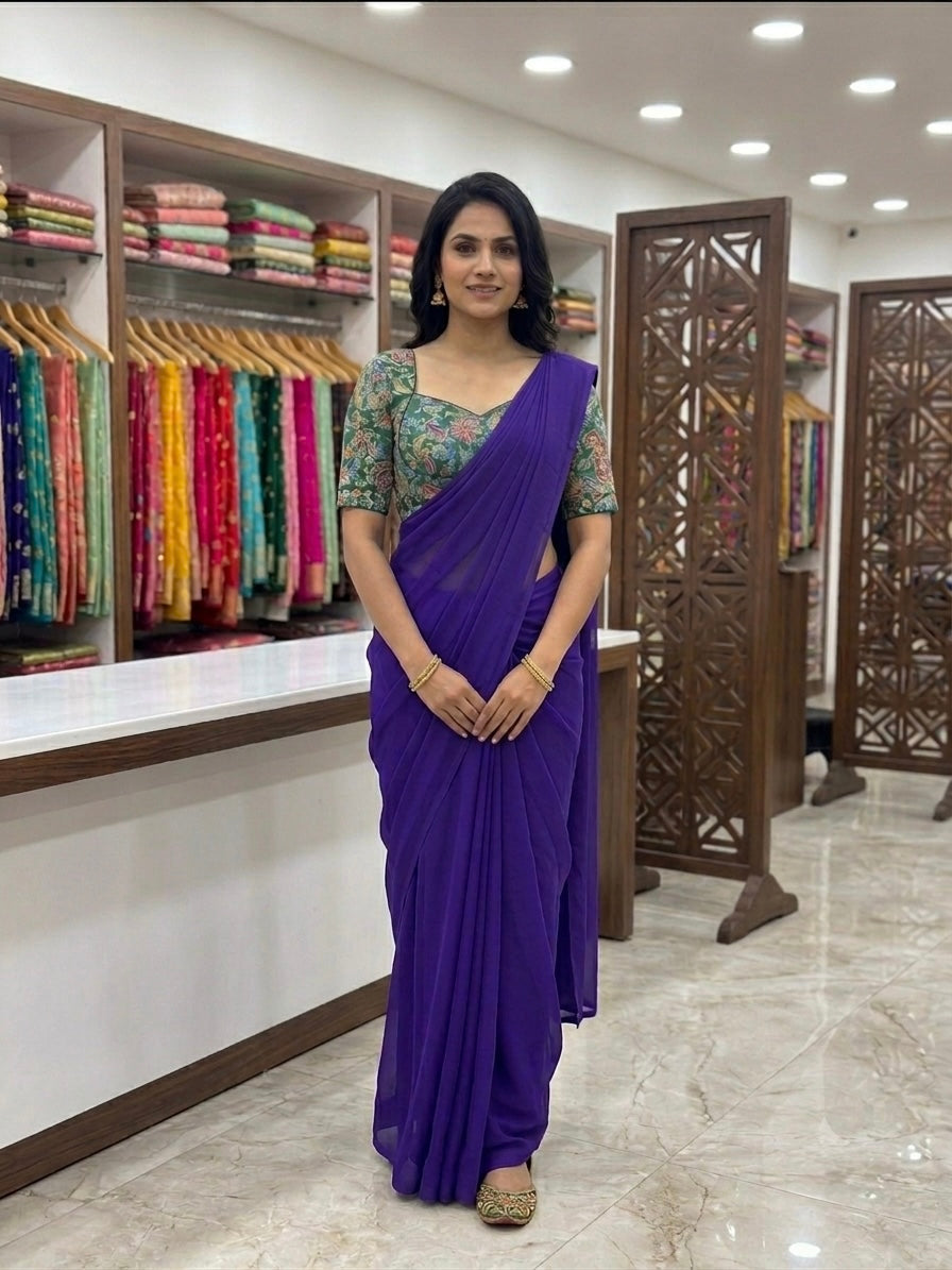 Beautiful designer saree blouse combo