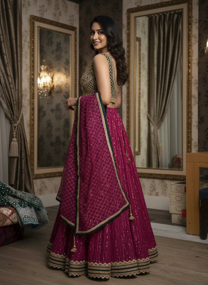 Beautiful designer sequins work readymade lengha choli