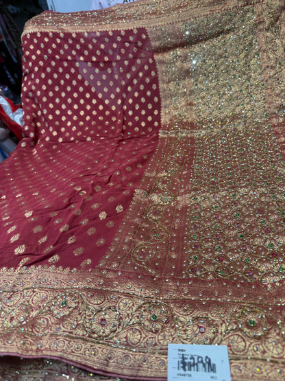 Beautiful designer pure geogrette fully Embroidery saree