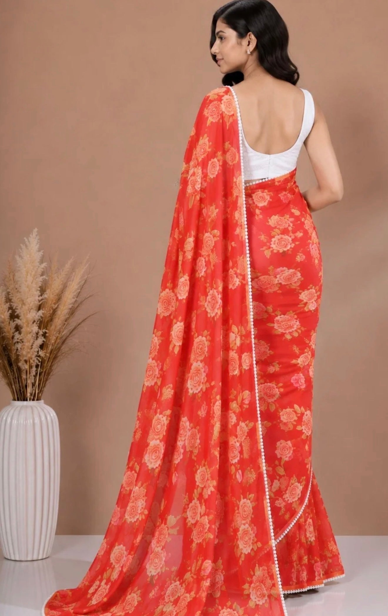 Beautiful designer weightless floral printed saree