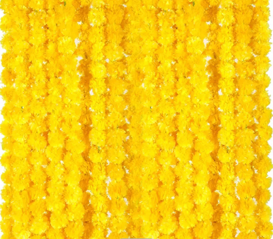 Marigold Flower Garland Mantle Decoratio Faux Garlands Wedding Garland, Diwali Decoration