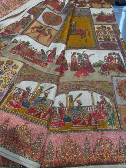 Beautiful designer Pure Kanni Silk Woven Sarees with Sabysachi Border