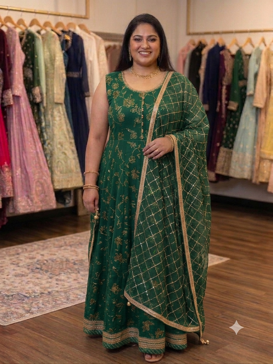 Beautiful designer gown style anarkali