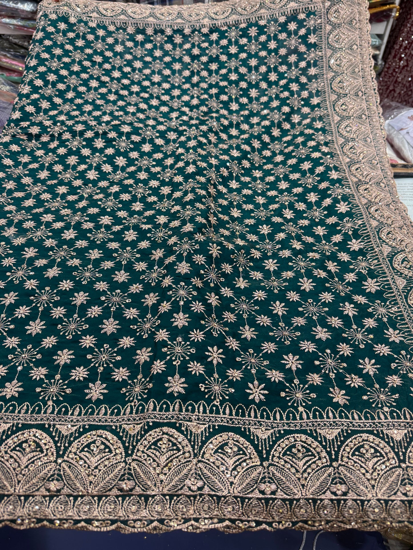 Beautiful designer fully embroidered Jimmy Choo saree