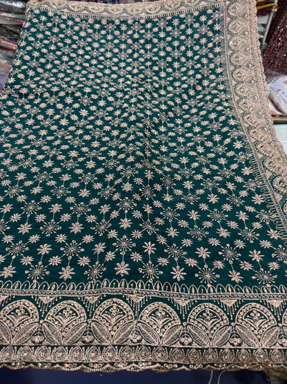 Beautiful designer fully embroidered Jimmy Choo saree