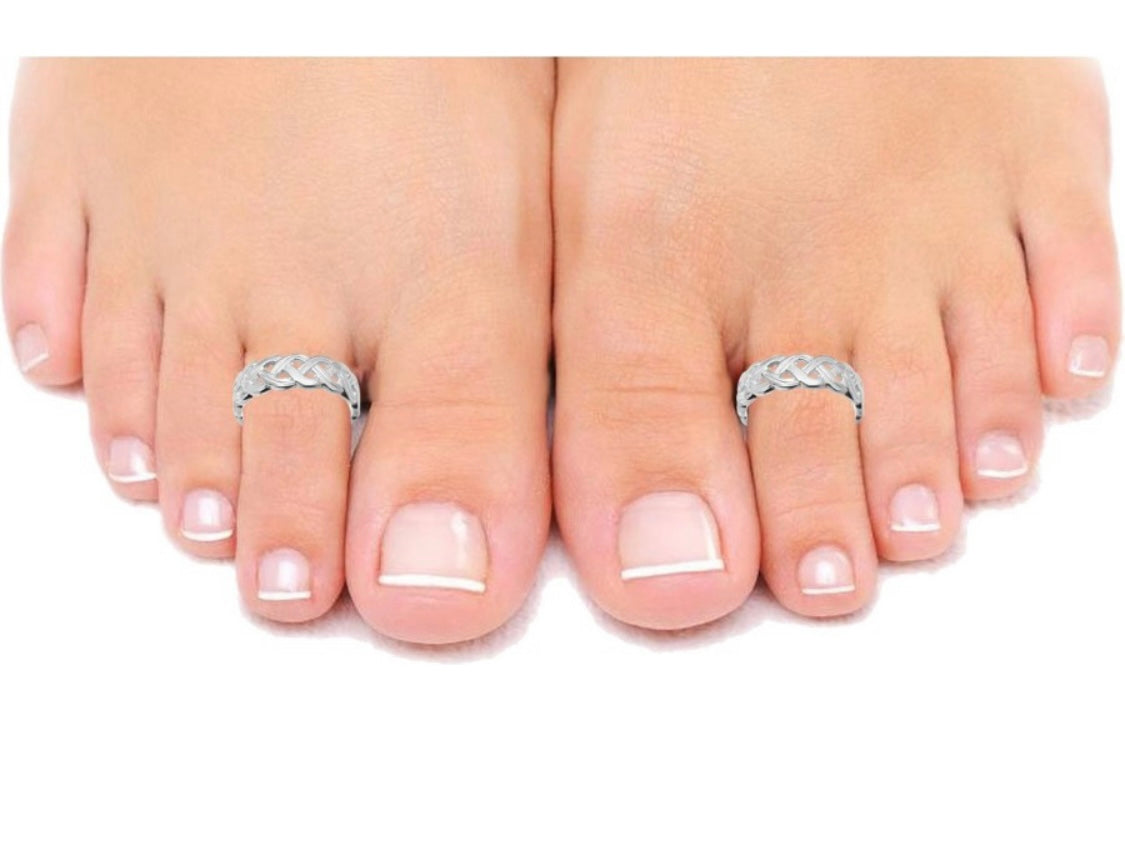 Beautiful designer real sterling silver toe rings