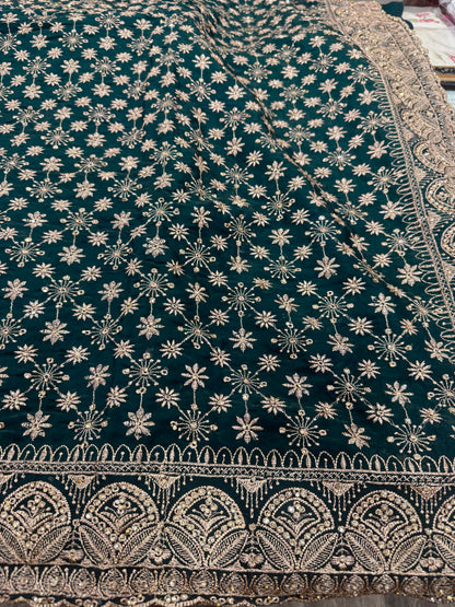 Beautiful designer fully embroidered Jimmy Choo saree