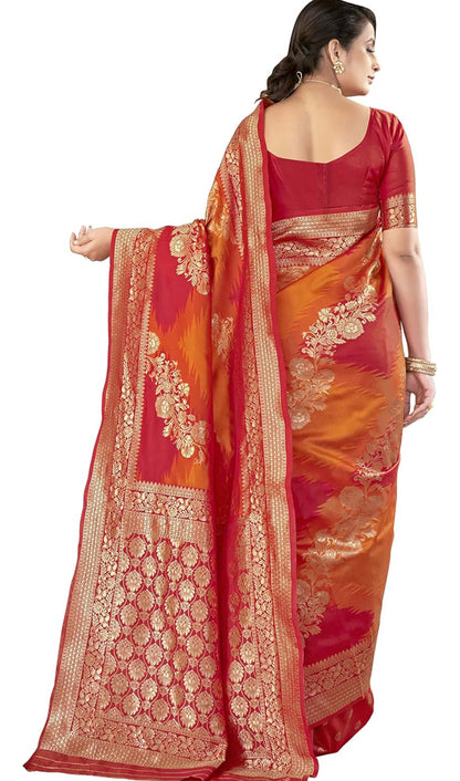 Beautiful designer Trendy Woven Banarasi Silk Design Jacquard Saree with Blouse Piece