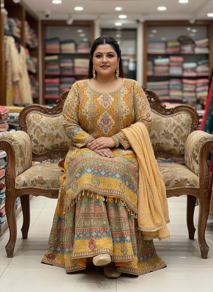 Beautiful designer plazo suit