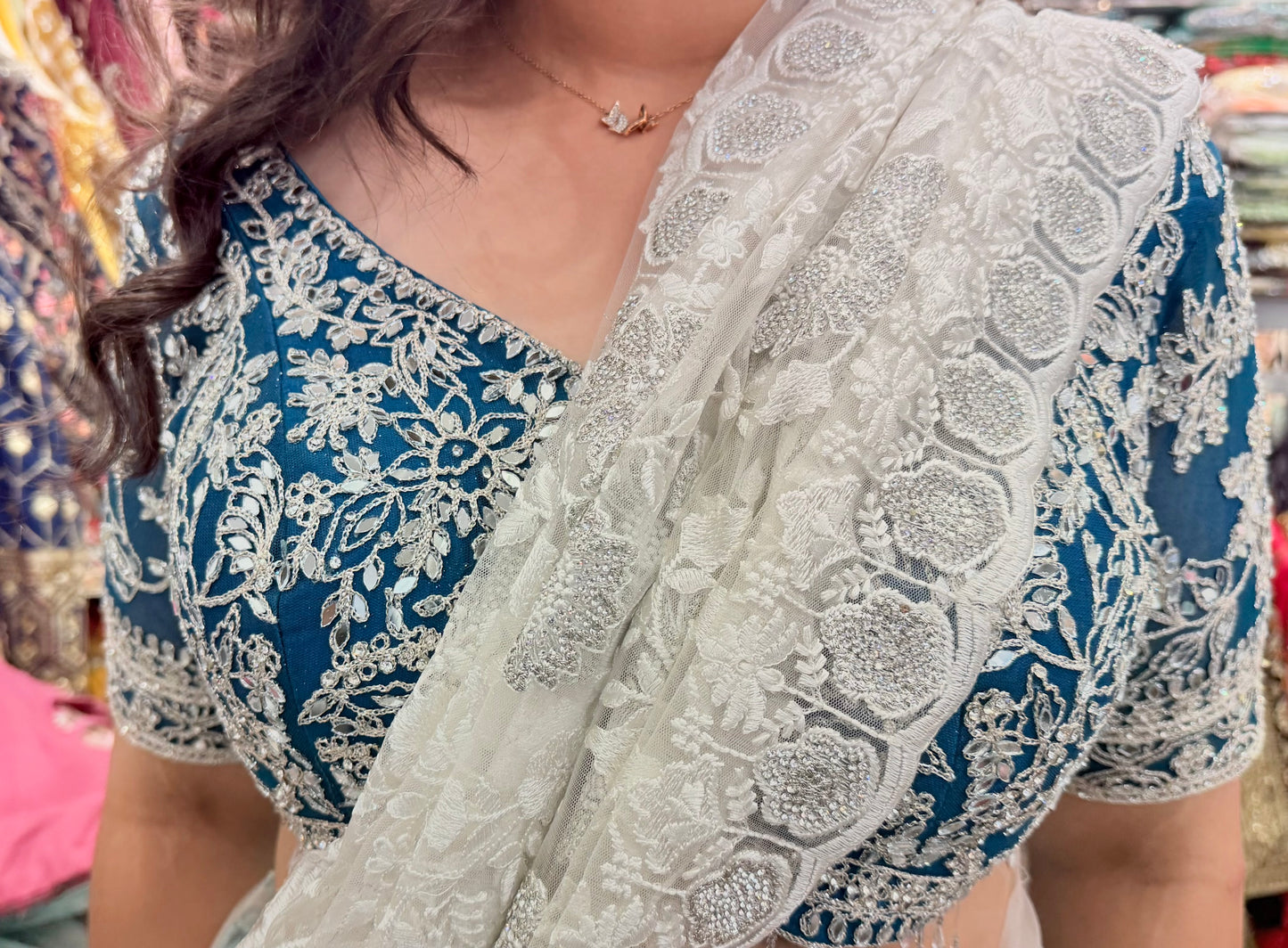 Beautiful saree blouse combo