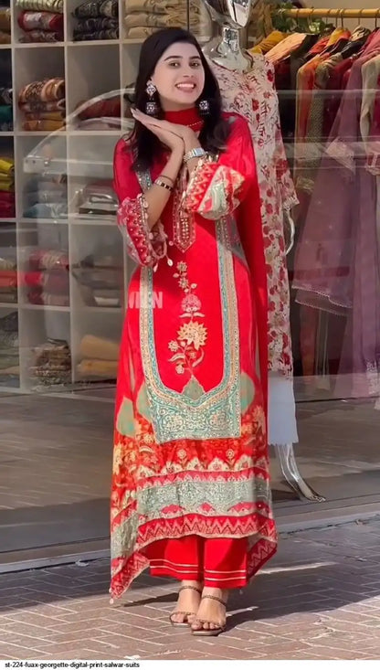 Beautiful designer digital print suit