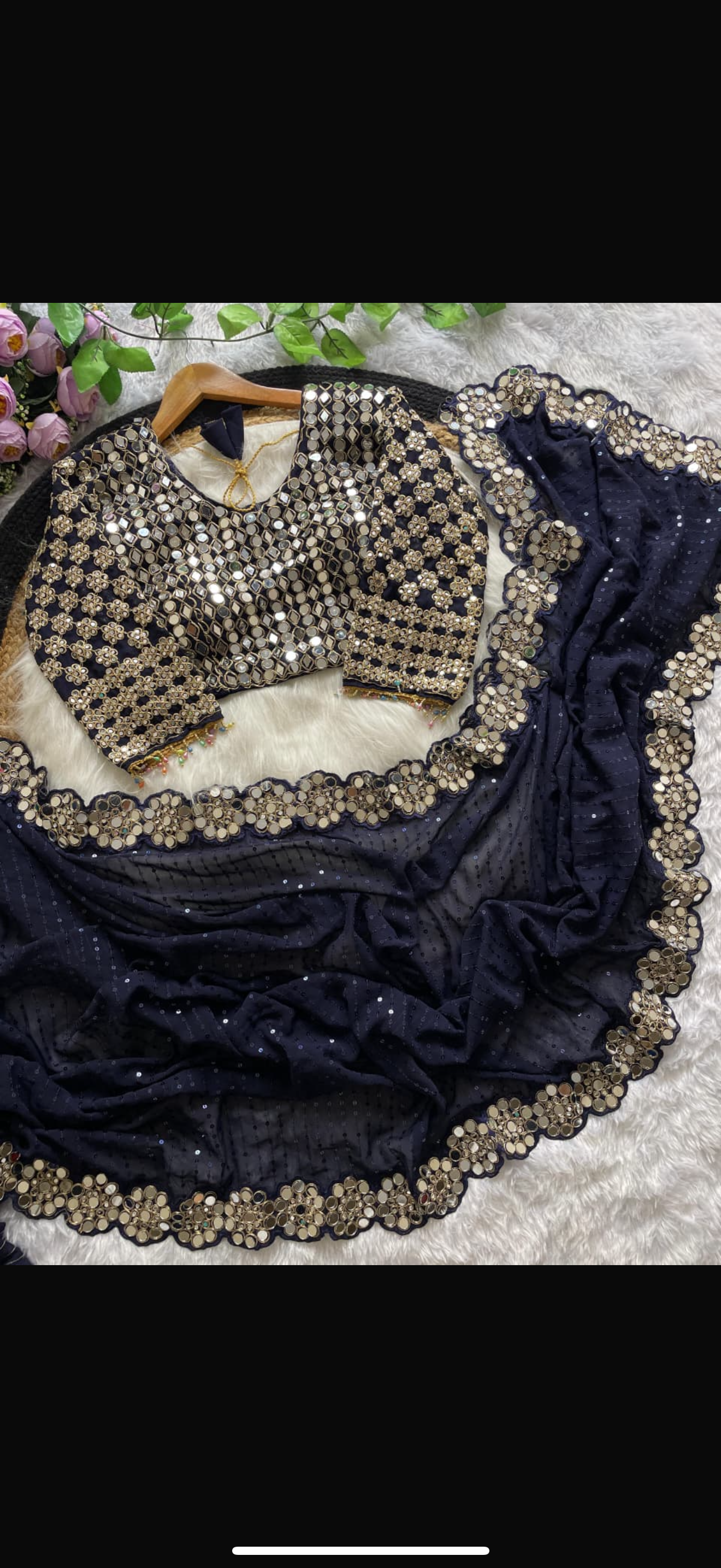 Beautiful designer Designer Mirror Work sarees