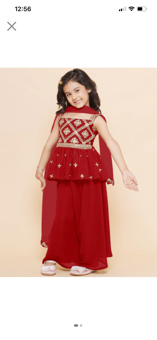 Beautiful designer plazo suit for girls