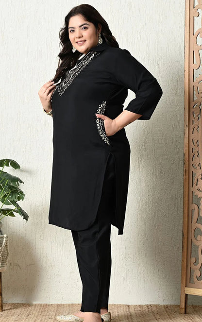 Beautiful designer Roman silk coord set kurta pants