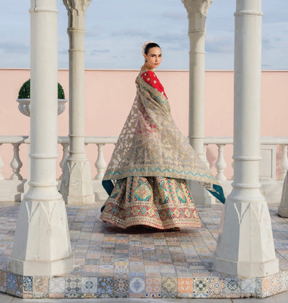 Beautiful designer Pakistani style long top lengha suit