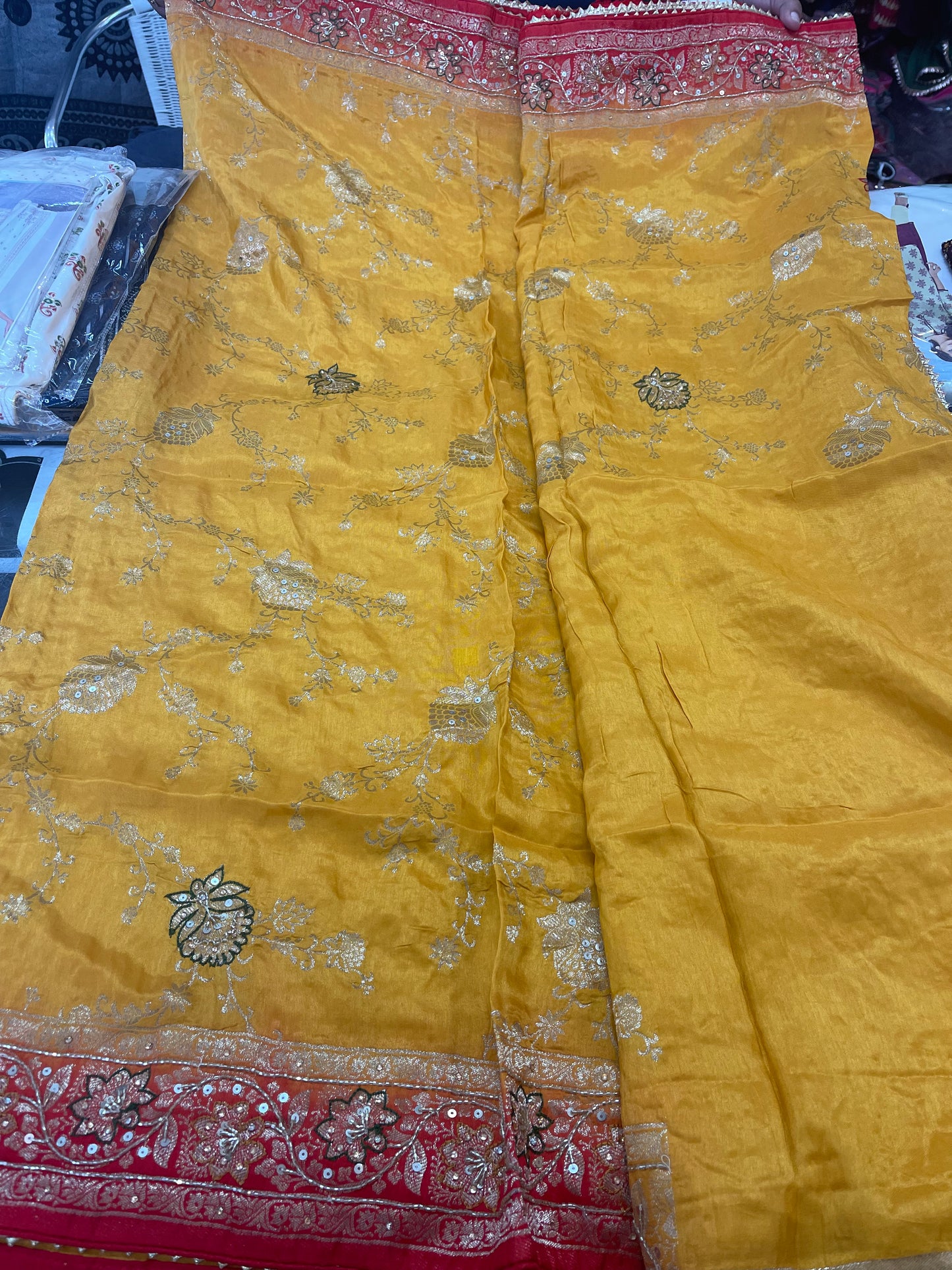 Beautiful designer fully embroidery silk saree