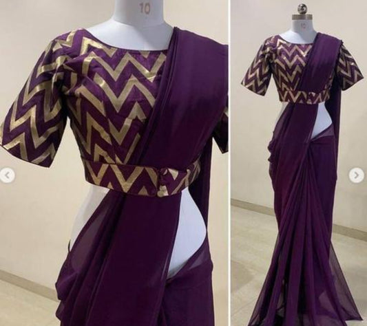 Beautiful designer saree with readymade blouse