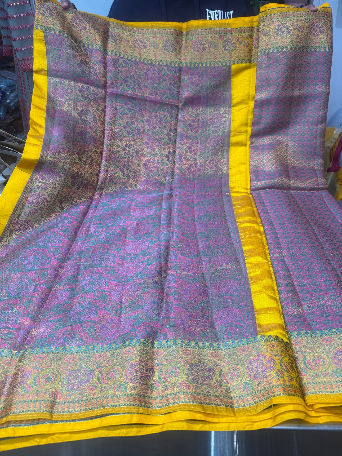 Beautiful designer temple silk saree