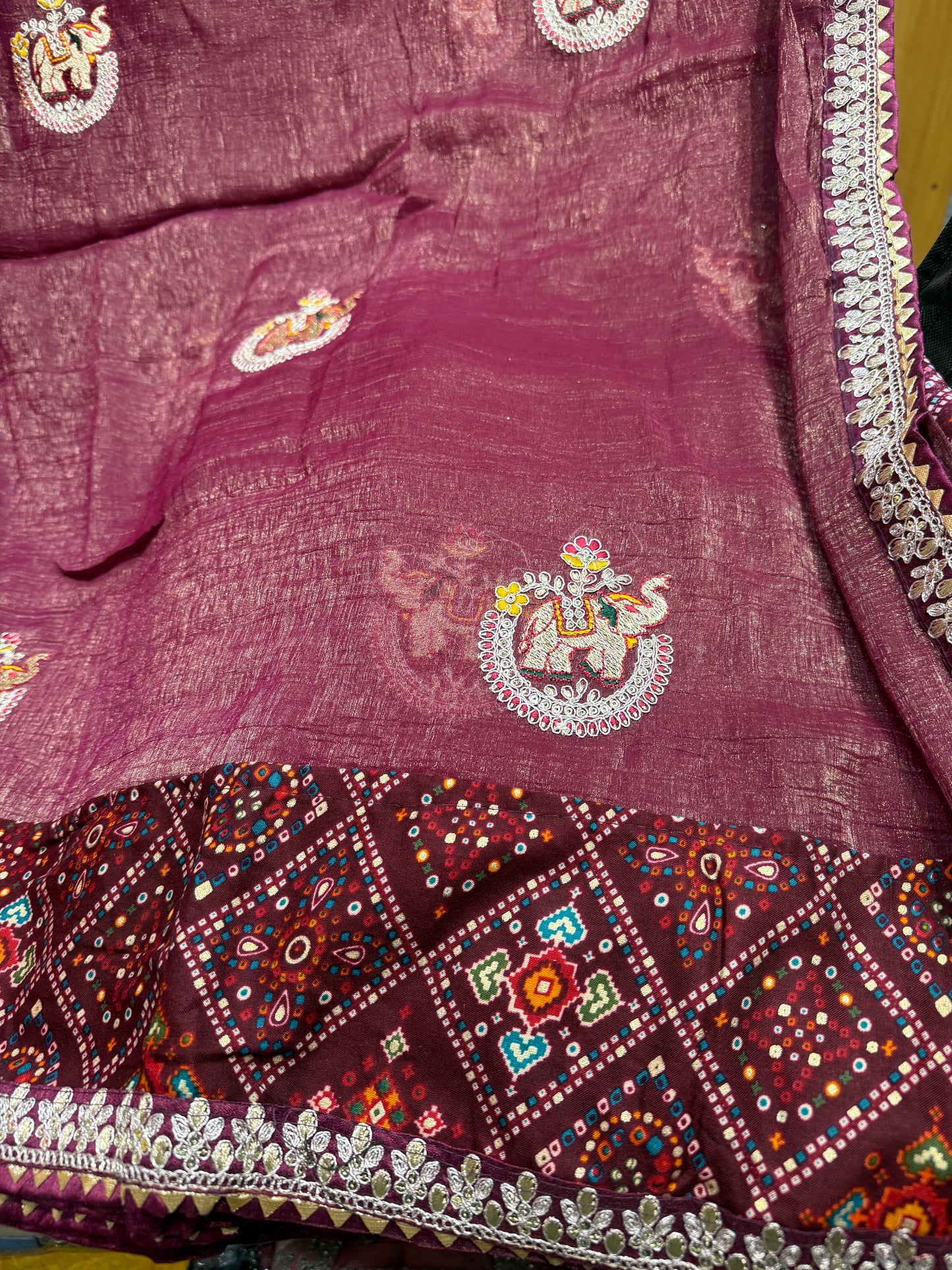 Beautiful designer Jimmy Choo bandhani saree
