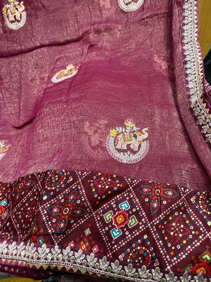 Beautiful designer Jimmy Choo bandhani saree