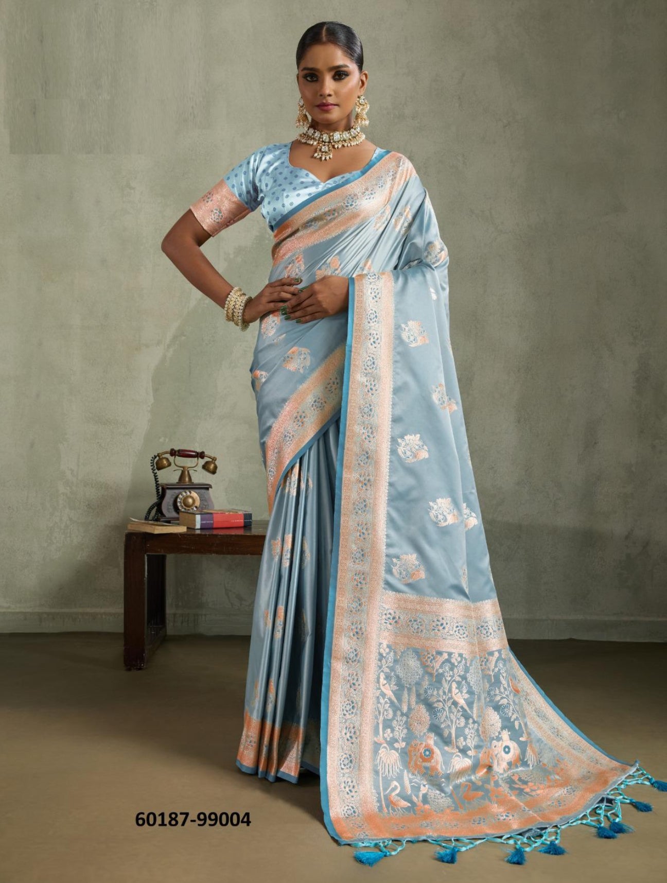 Beautiful designer satin silk saree
