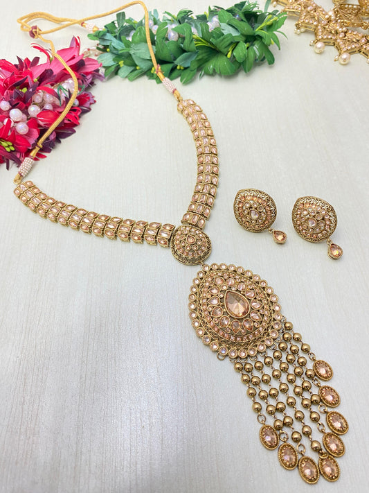 Beautiful designer polki necklace set