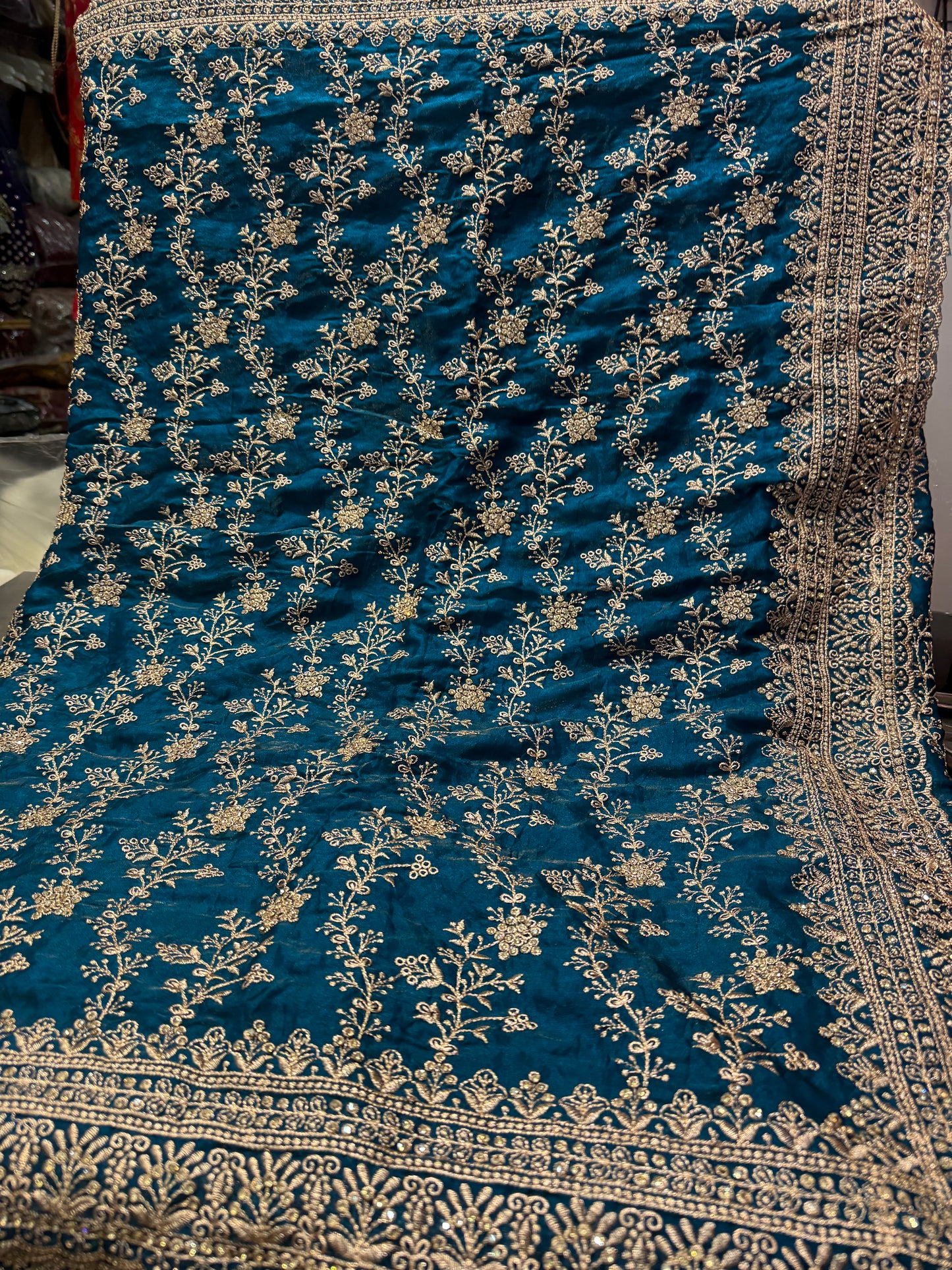 Beautiful designer fully embroidered Jimmy Choo saree