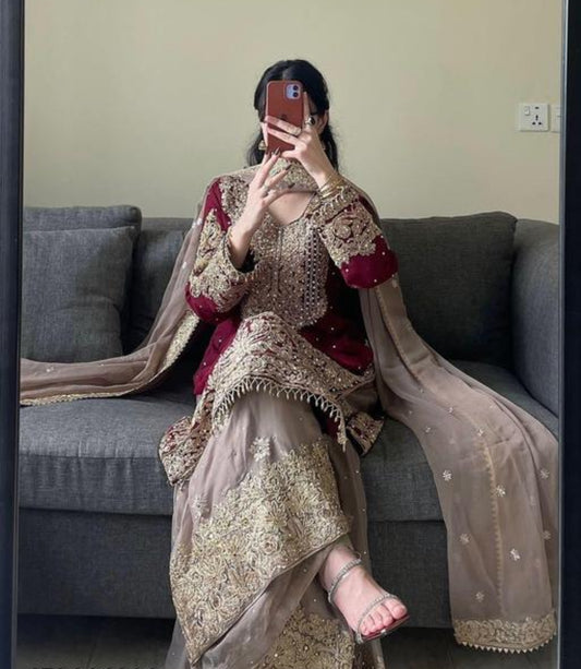 Beautiful designer sharara suit