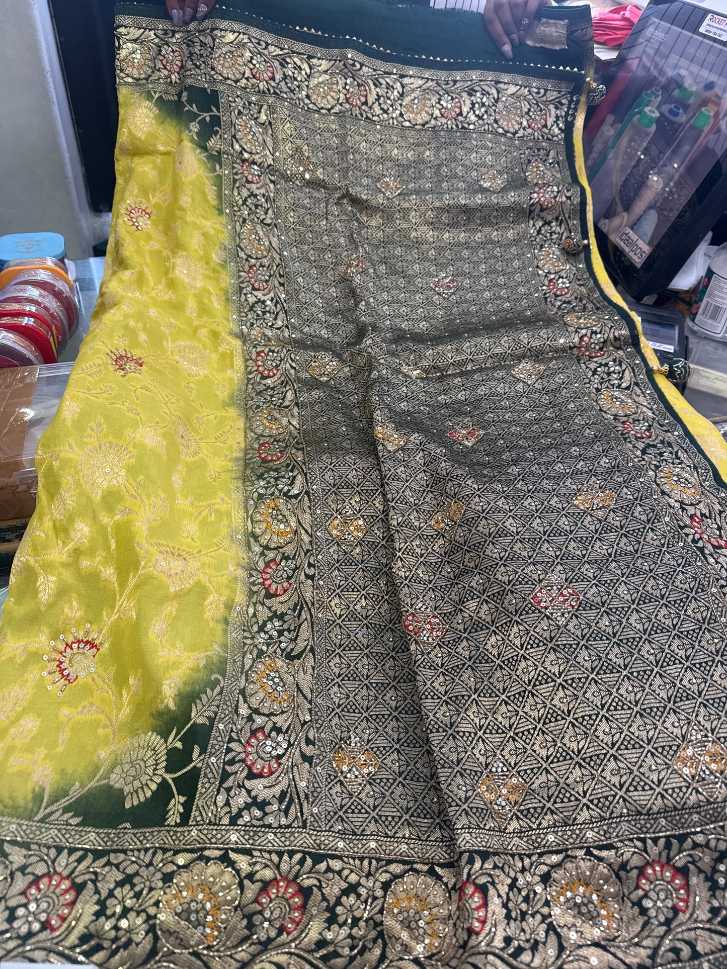 Beautiful designer fully embroidery silk saree