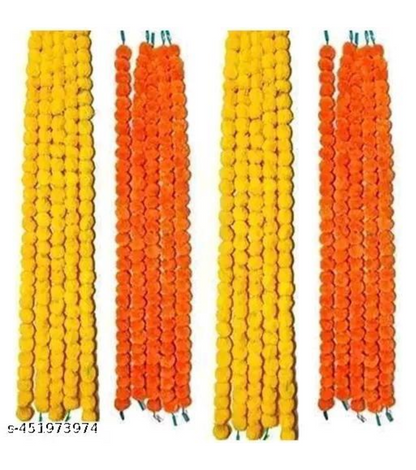 Handmade Artificial Marigold Flowers for Decoration Long Flower Garlands for Door Decorations